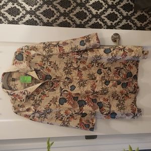 Made in Korea Linen Floral Coat